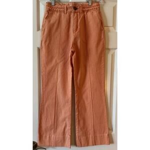 Habitual Linen Blend Kick Crop Pants Peach Whip Braided Waistband Size 4/27